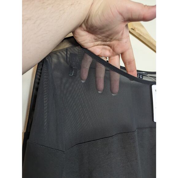 NWT Torrid Black Cupro and Mesh Skater Mini Dress - Picture 5 of 7